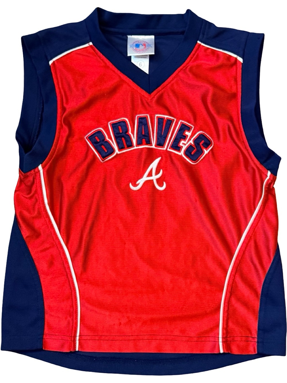 Vintage Atlanta Braves Sleeveless Jersey | Kids Size 6 | Retro Unisex